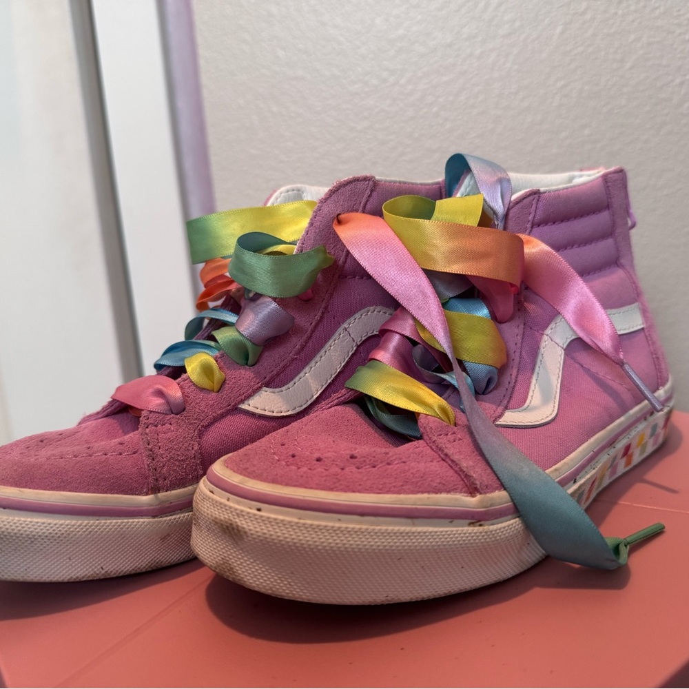 Vans High-Top Sneakers with Rainbow Laces